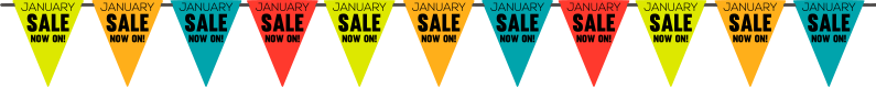 January sale bunting window sticker - TenStickers
