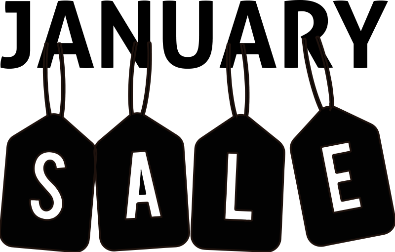 January sale price tags window sticker - TenStickers