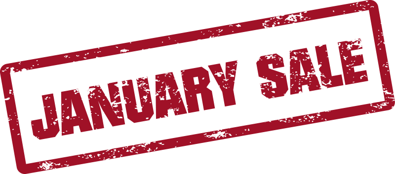 January sale stamp window sticker - TenStickers