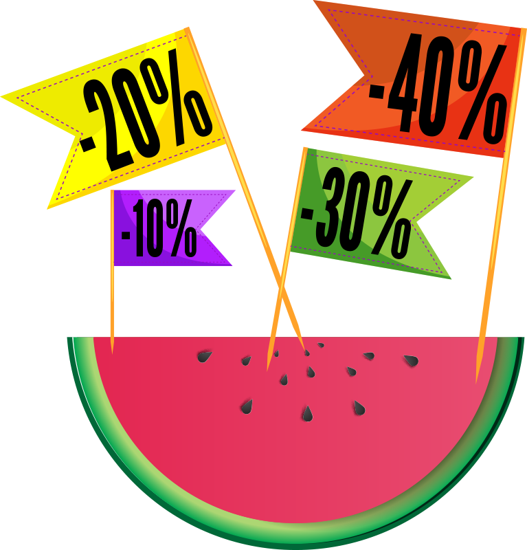 Summer watermelon sale sticker - TenStickers