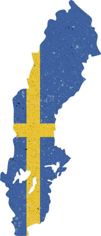 Svensk karta sliten klistermärke flagga klistermärke - Tenstickers
