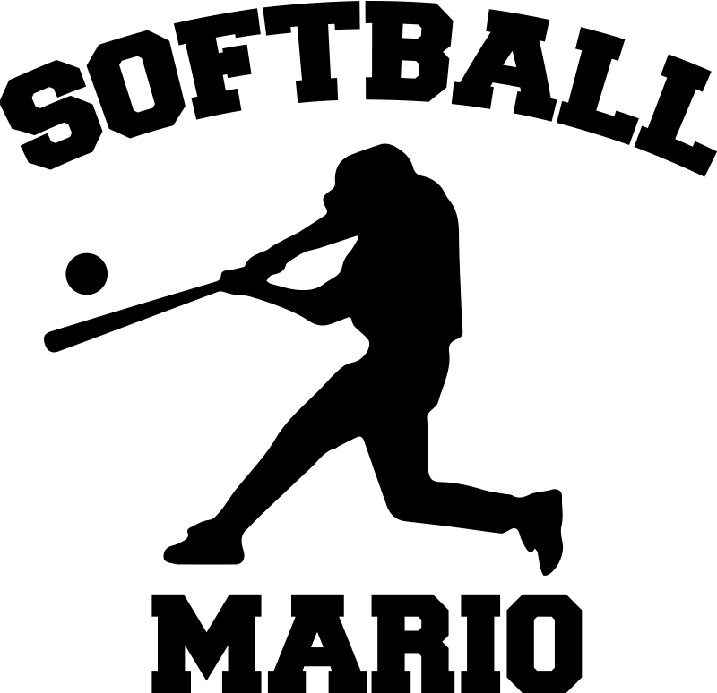 Softball player with name wall sticker - TenStickers