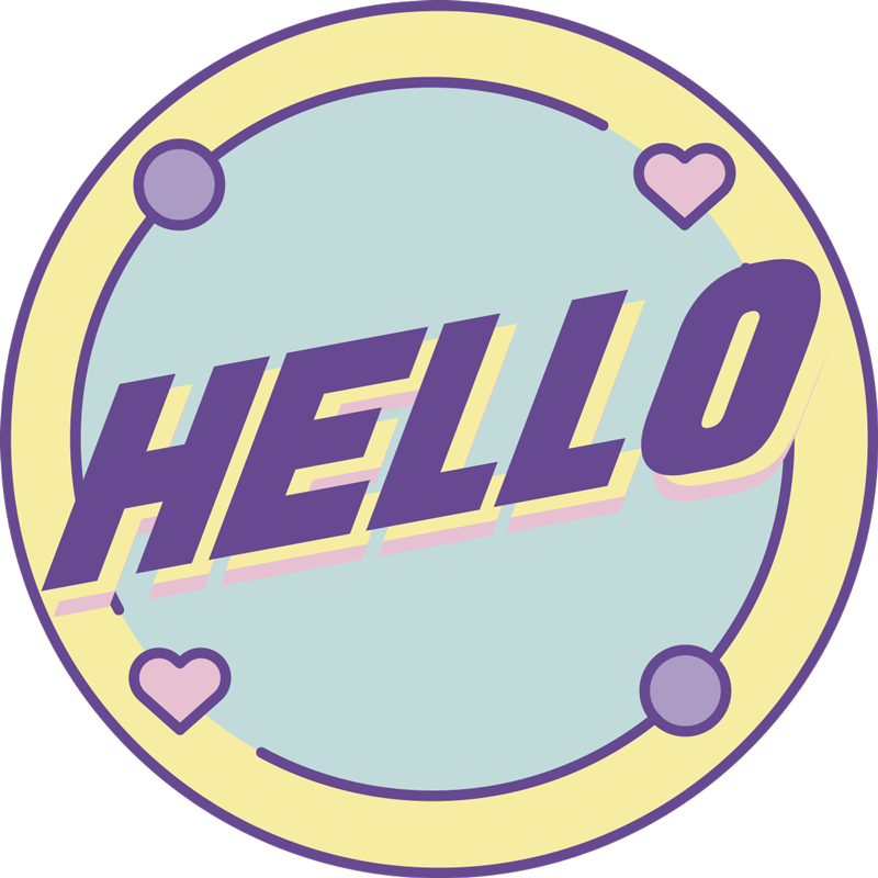 Memphis style sentence Hello wall sticker - TenStickers