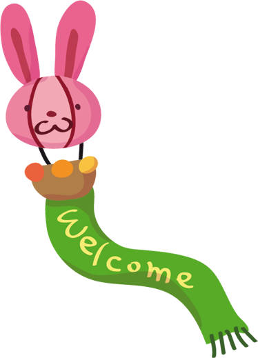 TenStickers. Adesivo de coelho de boas vindas. Um autocolante infantil criativo para crianças que ilustra um coelho com um lenço dando as boas-vindas a todos! 