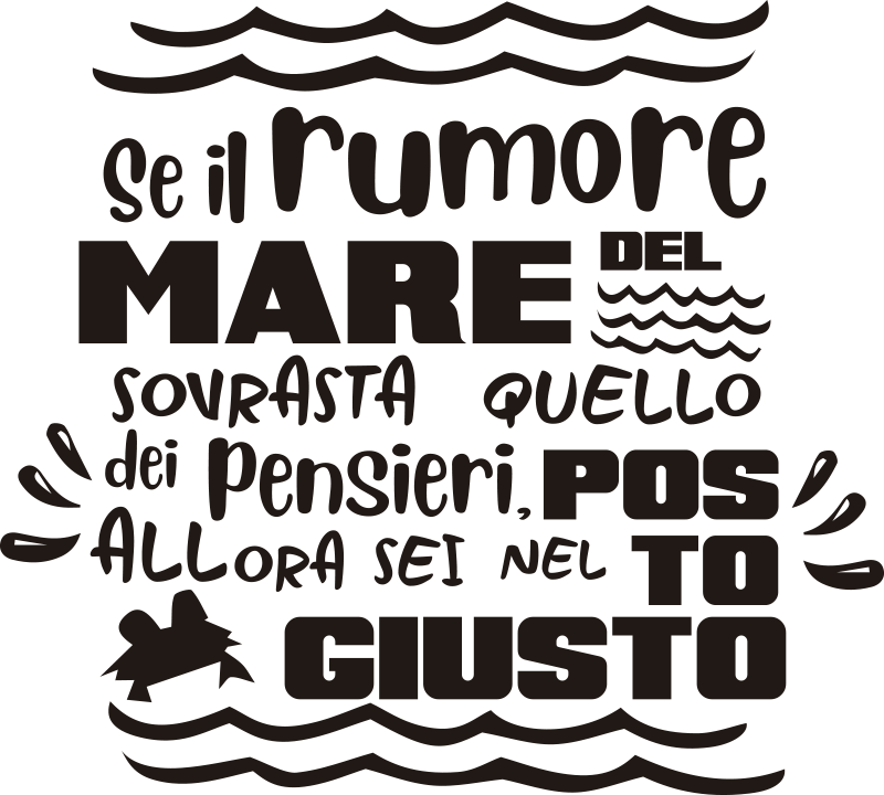 Adesivo Murale SE IL RUMORE DEL MARE SOVRASTA QUELLO DEI PENSIERI (Ano –  tarasartigrafiche