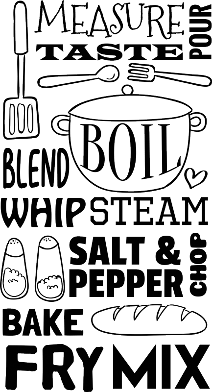 Cooking Conversion home text wall sticker - TenStickers