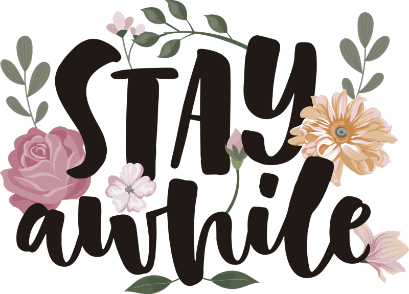 Stay A while plant wall sticker - TenStickers