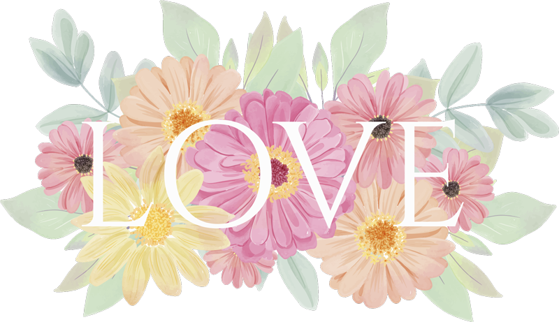 Affectionate Floral Composition love sticker - TenStickers
