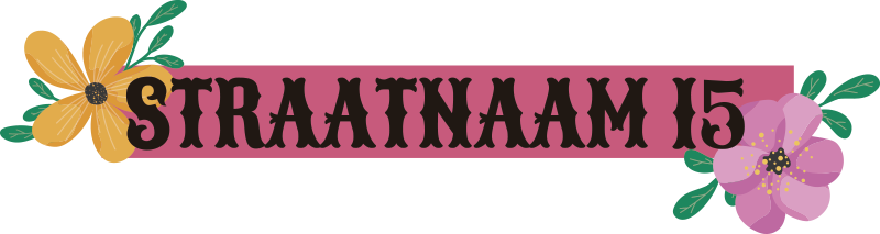 Straatnaam met bloem stikcer - TenStickers