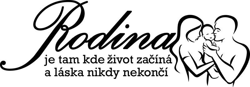 Rodina, kde život začíná domácí text nálepka na zeď - TenStickers