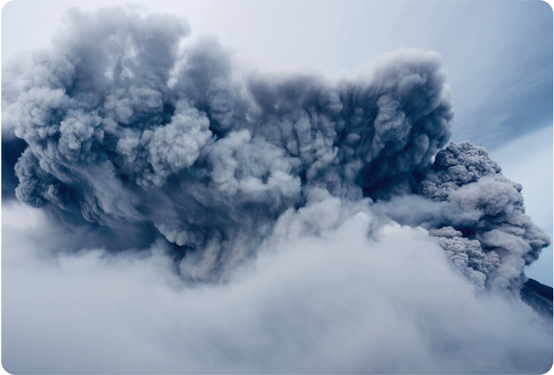 화산 연기 노트북 스티커 - TenStickers