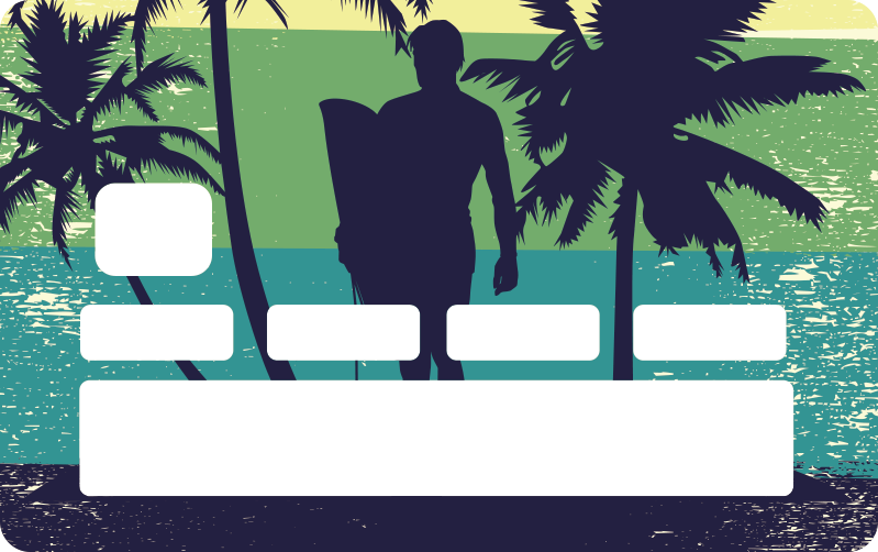 Autocollant de autocollant de carte de camp de surf - TenStickers