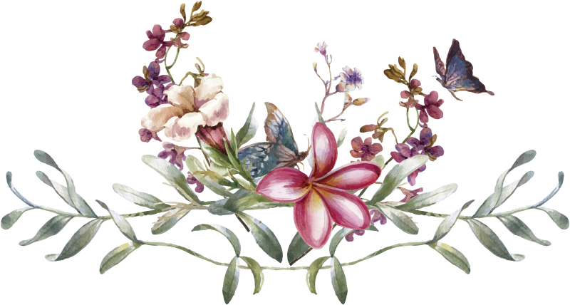 Vinilo decorativo de flores ornamentales - TenVinilo