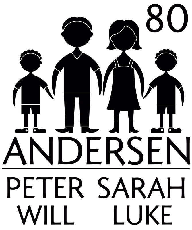 Postkasse tilpasses to sønner tekstdekor - Tenstickers