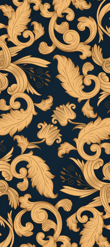 Decolteu ușor ornamental floral de aur - TenStickers