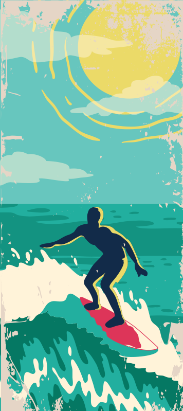 Retro sun door vinyl decal - TenStickers