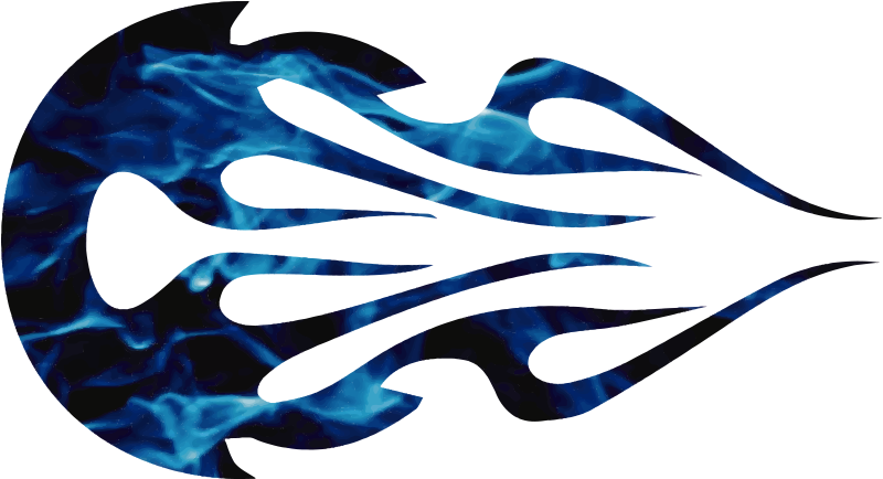 Blue tribal flame Motorcycle stickers - TenStickers
