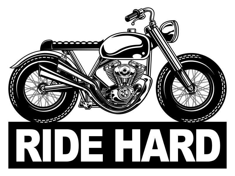 Ride Hard Motorcycle stickers - TenStickers