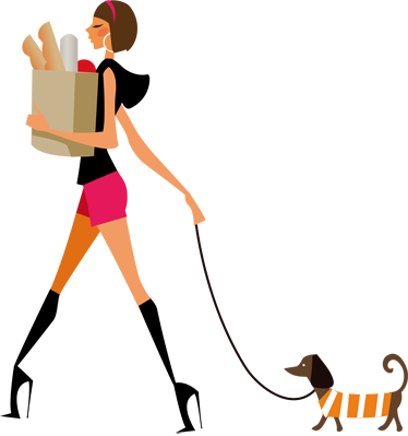 Glamour Chic Owner & Dog Wall Sticker - TenStickers