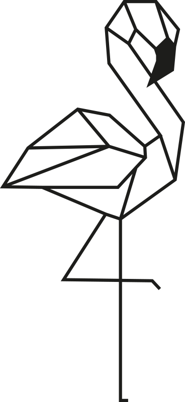 3d flamingo stue veggoverføringsbilde - Tenstickers