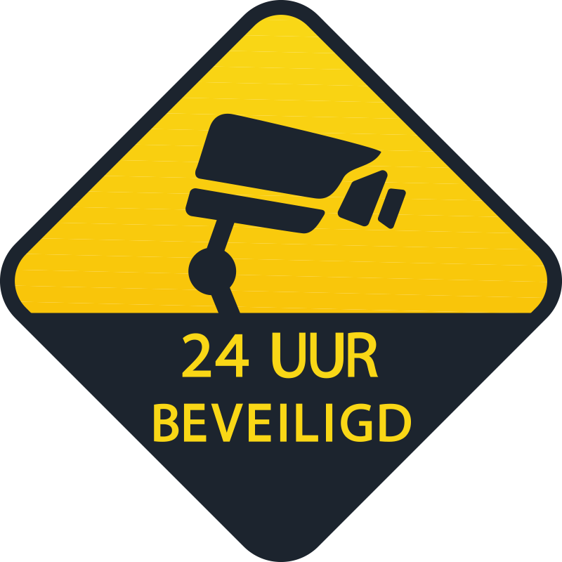 Vinyl zelfklevende sticker met 24 uur bewaking - TenStickers