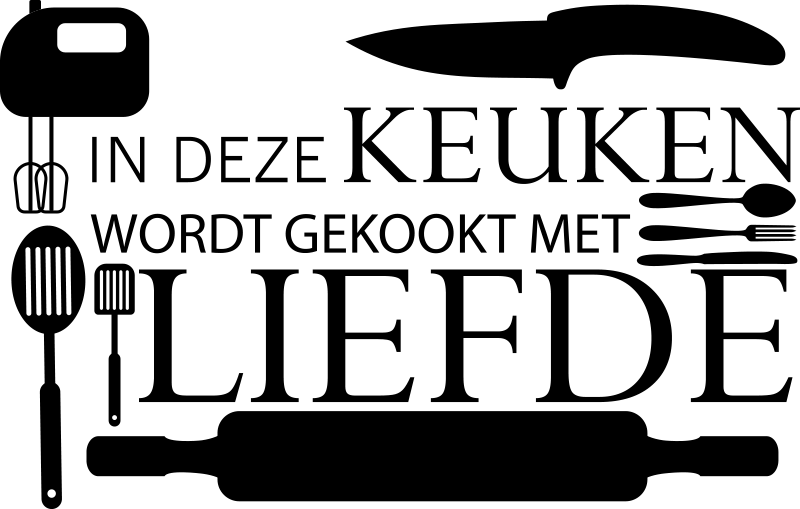 In deze keukentekst thuis muursticker - TenStickers