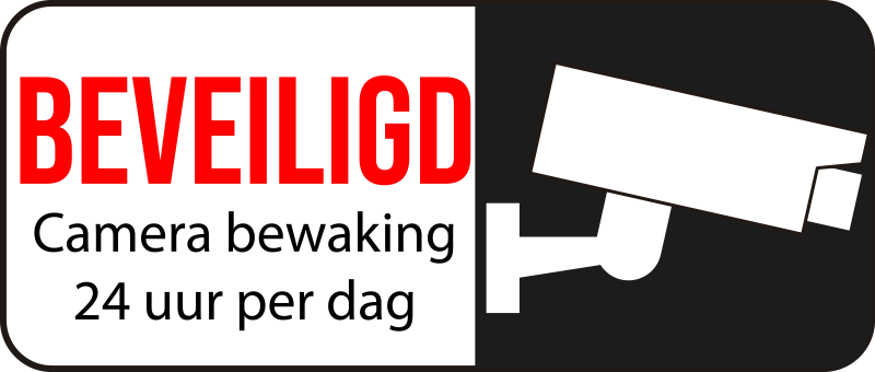 Beveiligde camera 24 uur per dag vinyl sign zelfklevende sticker - TenStickers
