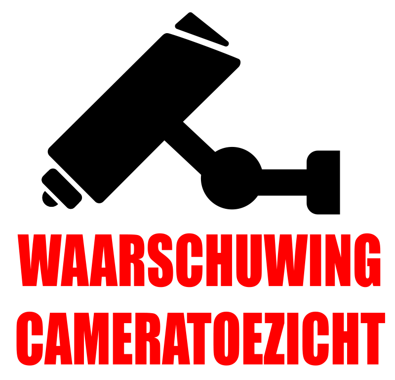 Waarschuwing- cameratoezicht vinyl teken zelfklevende sticker - TenStickers