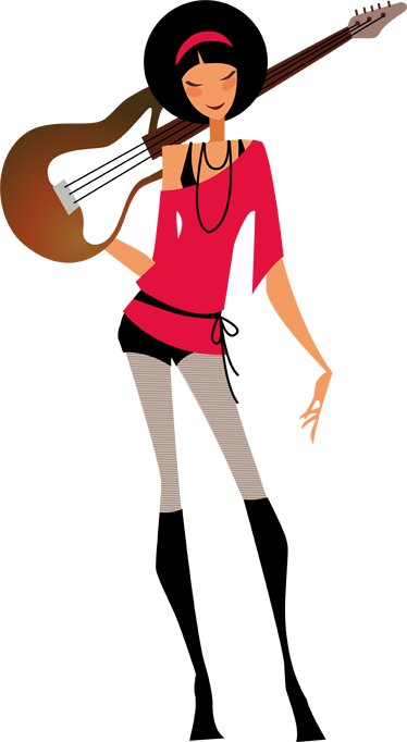 Guitarist Chick Decorative Decal - TenStickers