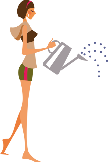 动物贴画 女人在浇花 - TenStickers