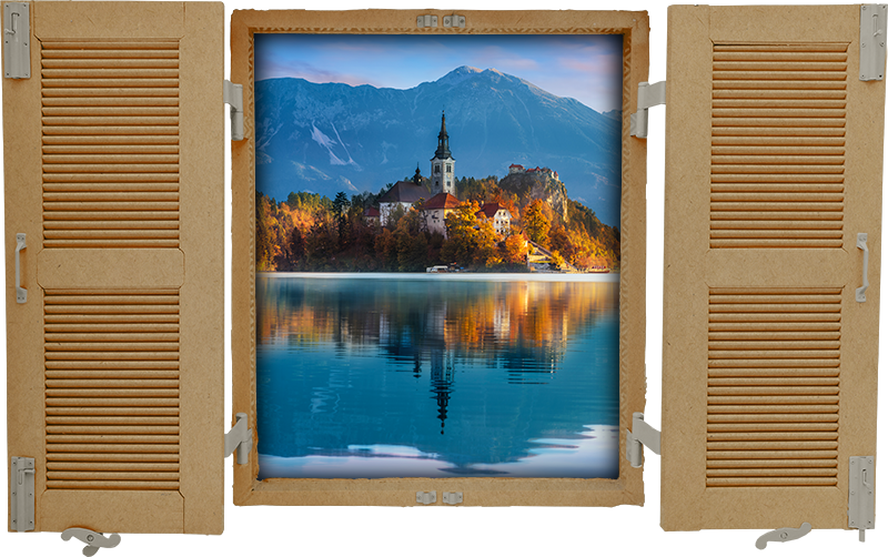 Nalepka za stene z vizualnimi učinki iz 3d jezera - TenStickers