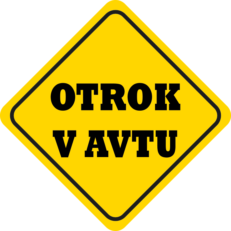 Baby on board yellow sign otrok v avtu nalepka - TenStickers