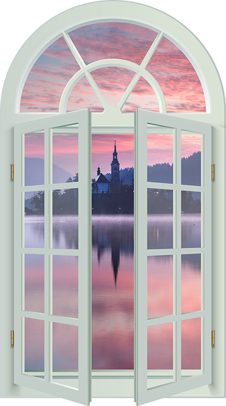 Nalepka za stene iz blebe cerkve z vizualnimi učinki - TenStickers