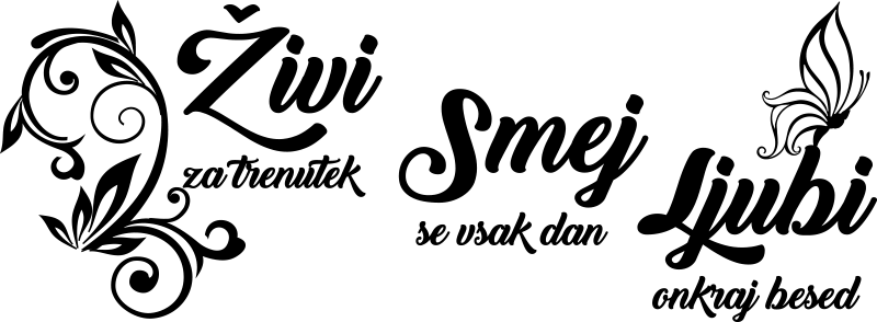 V živo, se smej, ljubi motivacijsko stensko nalepko - TenStickers