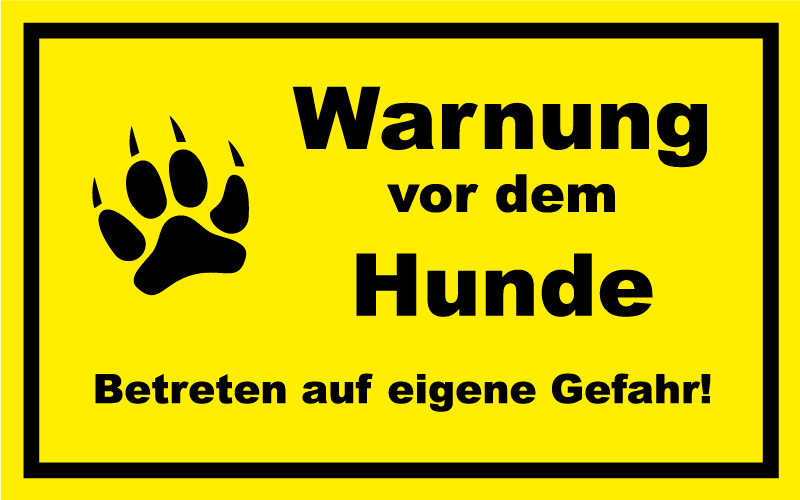 Hund Warnung Text Schild Aufkleber - TenStickers