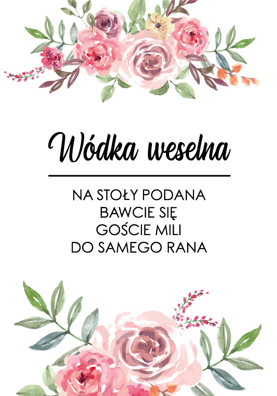 Naklejki na wódkę z kwiatkami - TenStickers