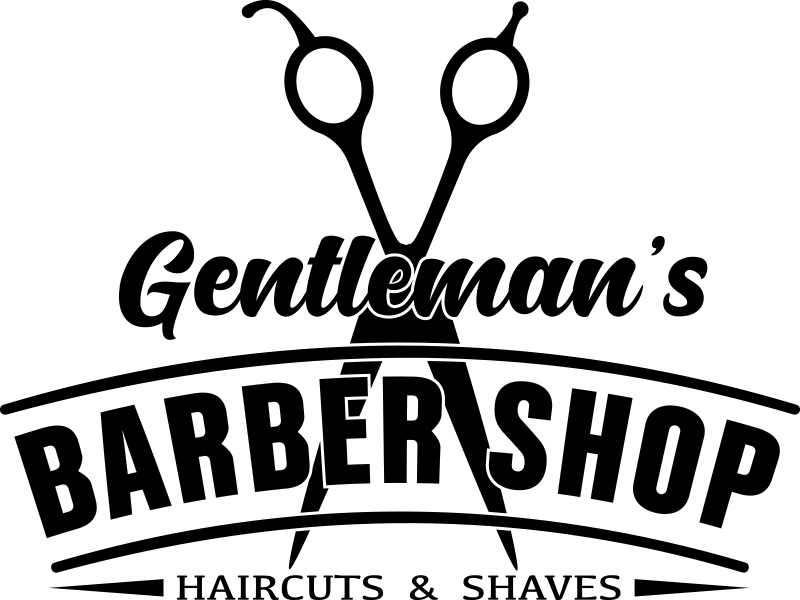 Barber showcase with scissors wall sticker - TenStickers