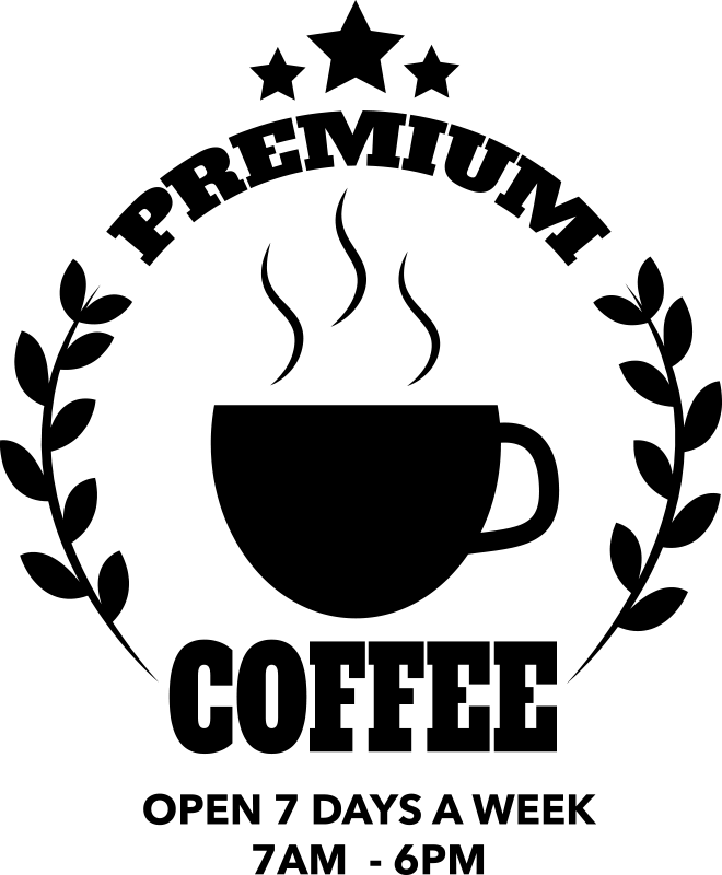 Coffees showcase customisable service sticker - TenStickers