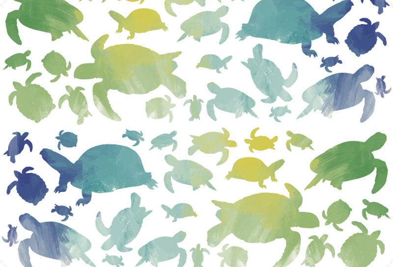 노트북용 스킨 다채로운 거북이 실루엣 - TenStickers