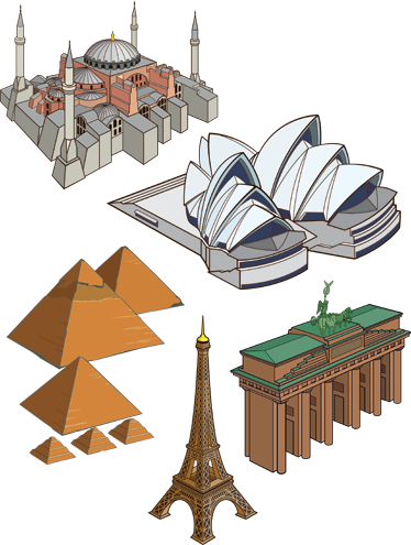 유명한 랜드 마크 데칼 컬렉션 - TenStickers