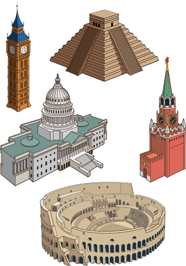 Monumental Buildings Decal Collection - TenStickers