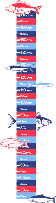 Vinilo medidor infantil de peces marinos - TenVinilo