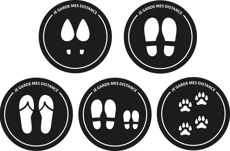 Sticker sol 'je garde mes distances' - TenStickers