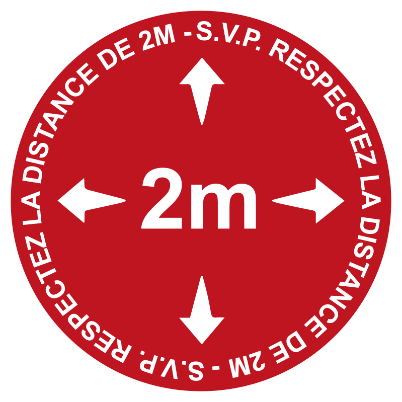 Sticker Sol Garder une distance de 2m - TenStickers