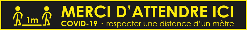 Sticker sol merci d'attendre ici - TenStickers