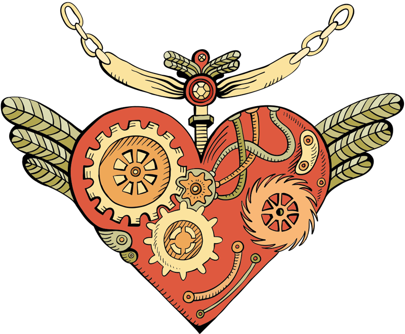 Heart-shaped motorbike  love sticker - TenStickers