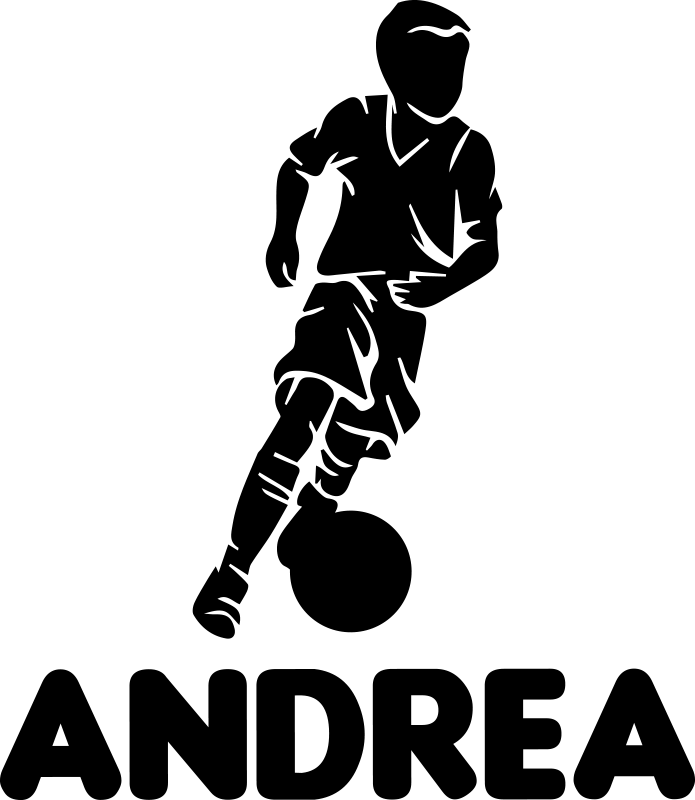 Vinilo fútbol niño jugador con nombre - TenVinilo