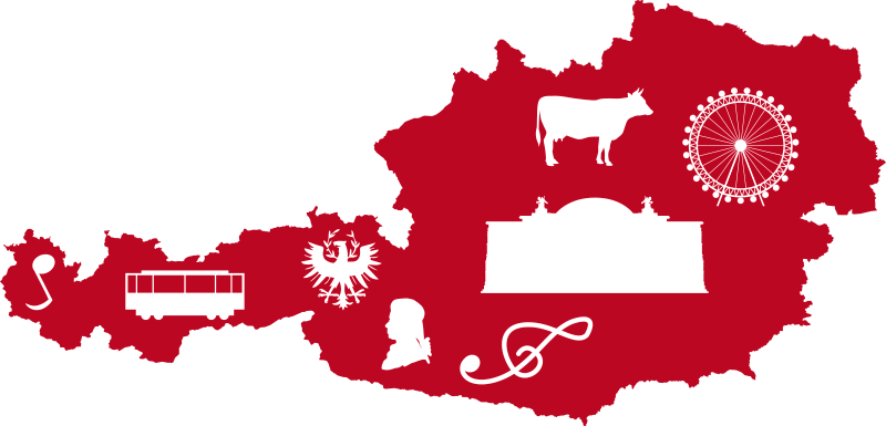 Aufkleber Österreich Karte typisch - TenStickers