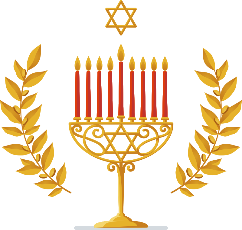 Jewish Menorah wall sticker - TenStickers