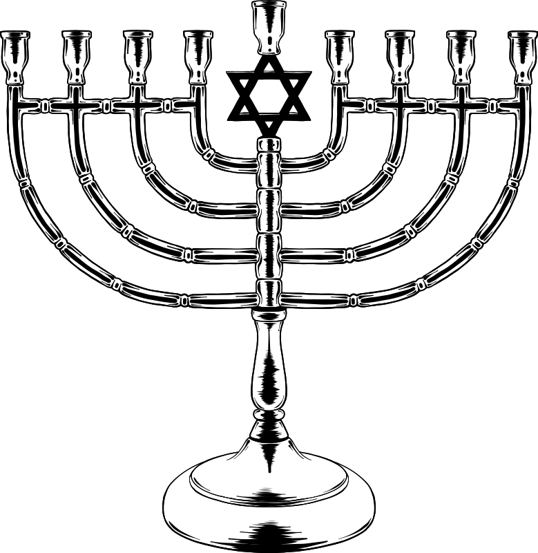 Yhvh Shalom Menorah wall sticker - TenStickers